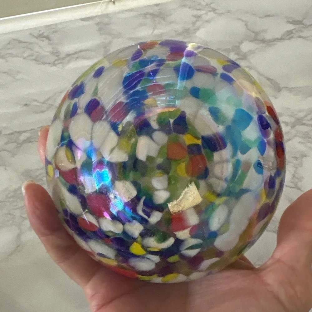 Vintage Iridescent Confetti Artisan Handcrafted Catalytic Fragrance Lamp Gold